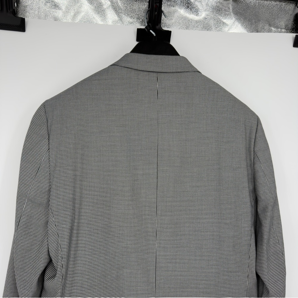 J. Ferrar White & Black Houndstooth Plaid Slim Fit Suit Jacket Sz 42 Short - Picture 4 of 5